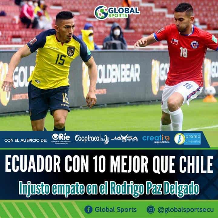 Ecuador con 10 jugadores fue más que Chile