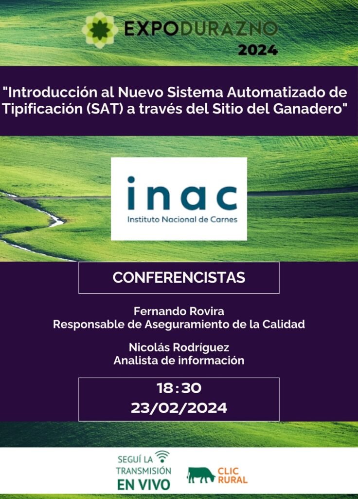 INAC estará en Expo Durazno con una charla sobre la tipificación automatizada.