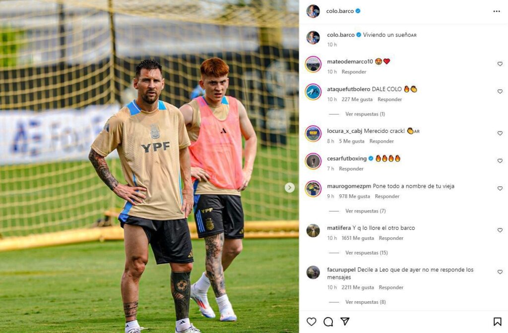 La frase que usó el Colo Barco al ver a Lionel Messi en el entrenamiento de la Selección argentina