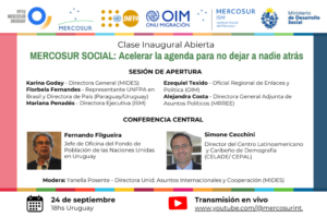 Clase inaugural del curso “MERCOSUR Social: Acelerar para no dejar a nadie atrás” será el martes 24 de septiembre