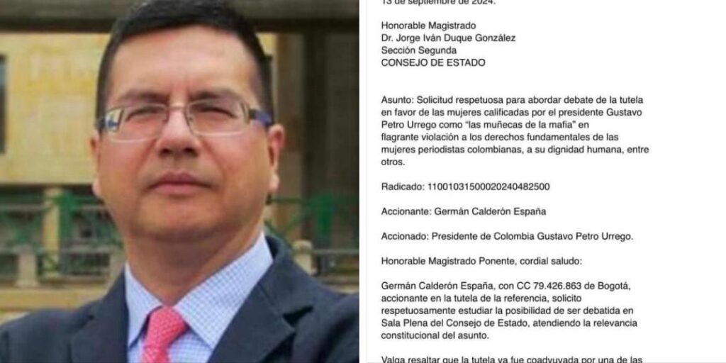 Colombia | Abogado Germán Calderón España defiende a periodistas colombianas y solicita coadyuvancia tras declaraciones de Petro